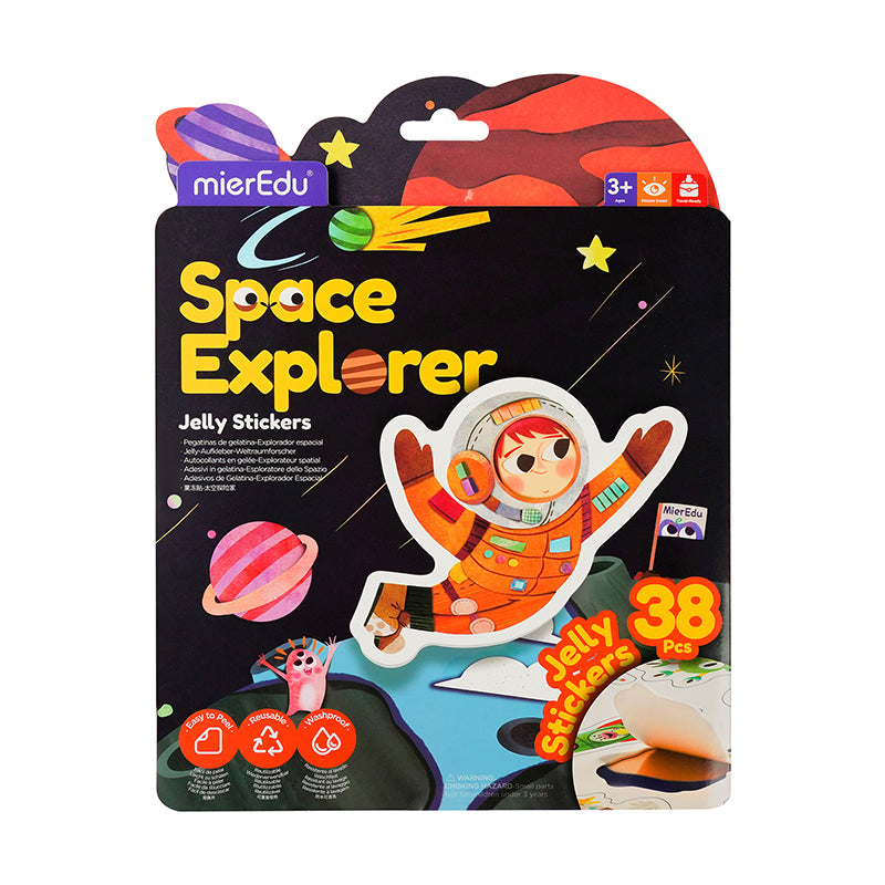 Stickers de Gel Reusables - Explorador Espacial