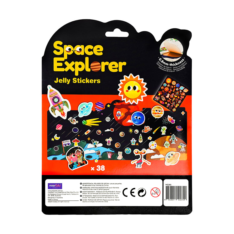 Stickers de Gel Reusables - Explorador Espacial