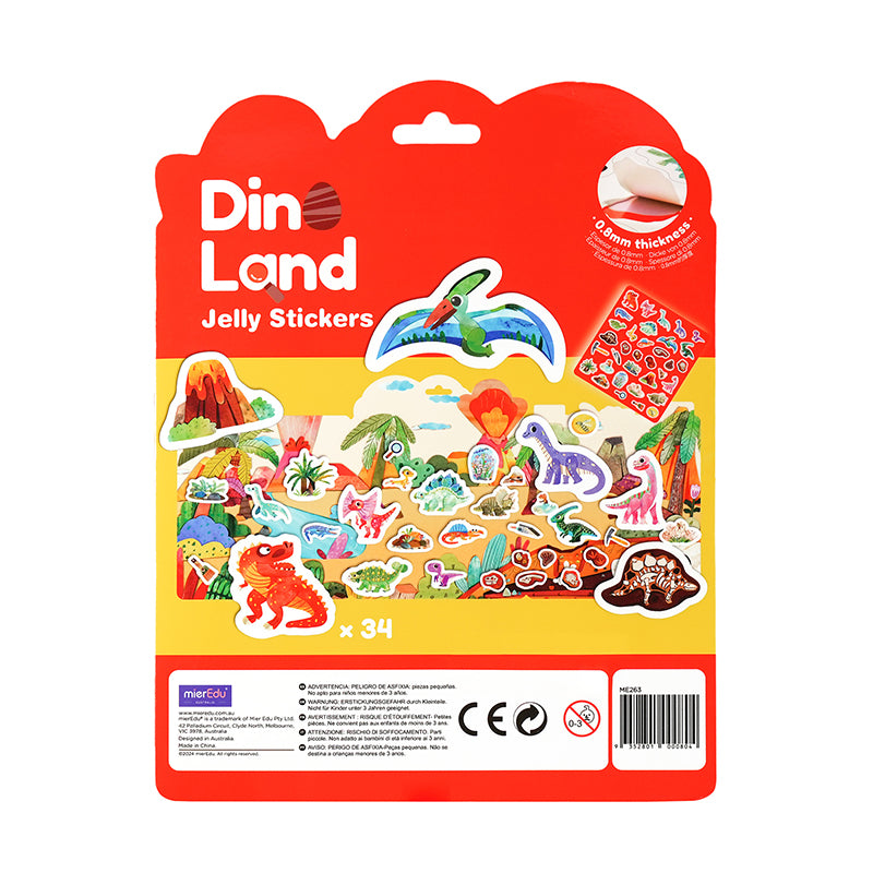 Stickers de Gel Reusables - Tierra de Dinosaurios
