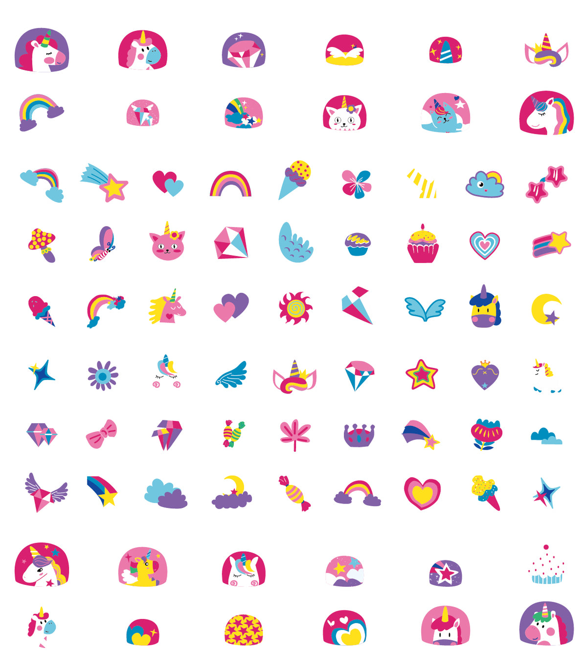 Stickers Uñas Unicornios