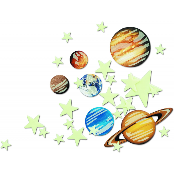Planetas y Estrellas Brillo en la Oscuridad