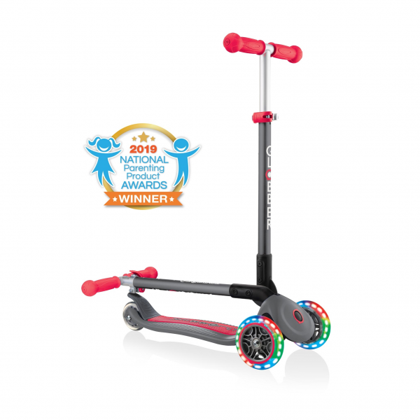 Patineta Plegable Primo Roja/Gris - Llantas con luces LED
