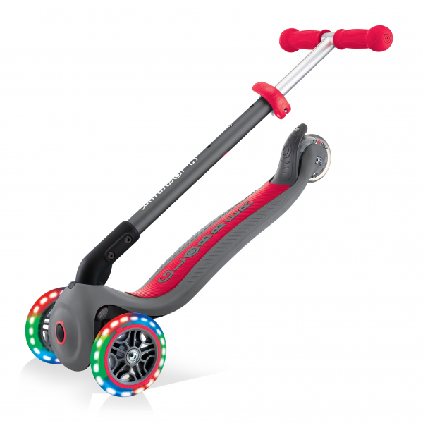 Patineta Plegable Primo Roja/Gris - Llantas con luces LED
