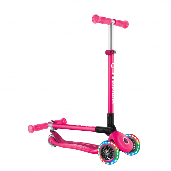 Patineta Plegable Primo Rosada - Llantas con luces LED