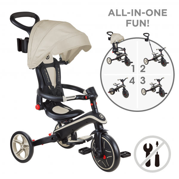 Triciclo Explorer 4 en 1 Taupe - Plegable