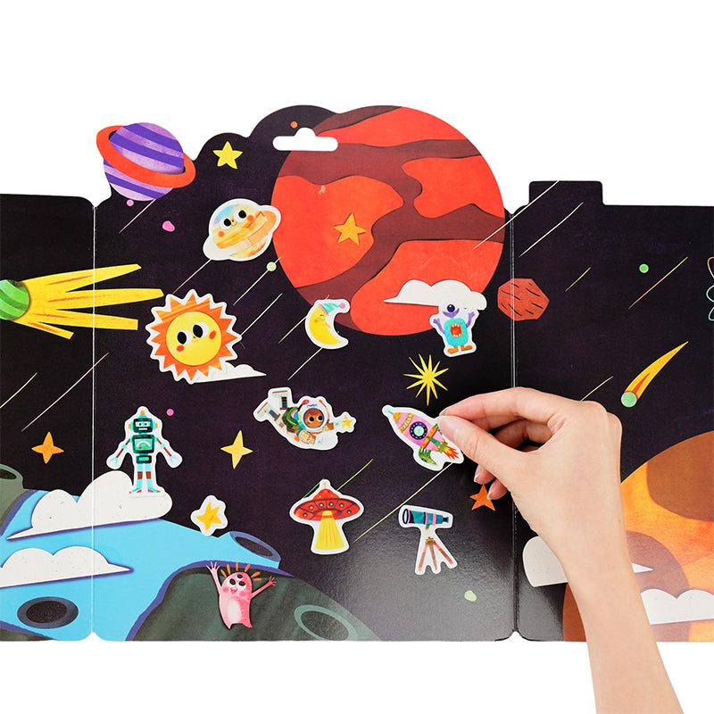 Stickers de Gel Reusables - Explorador Espacial