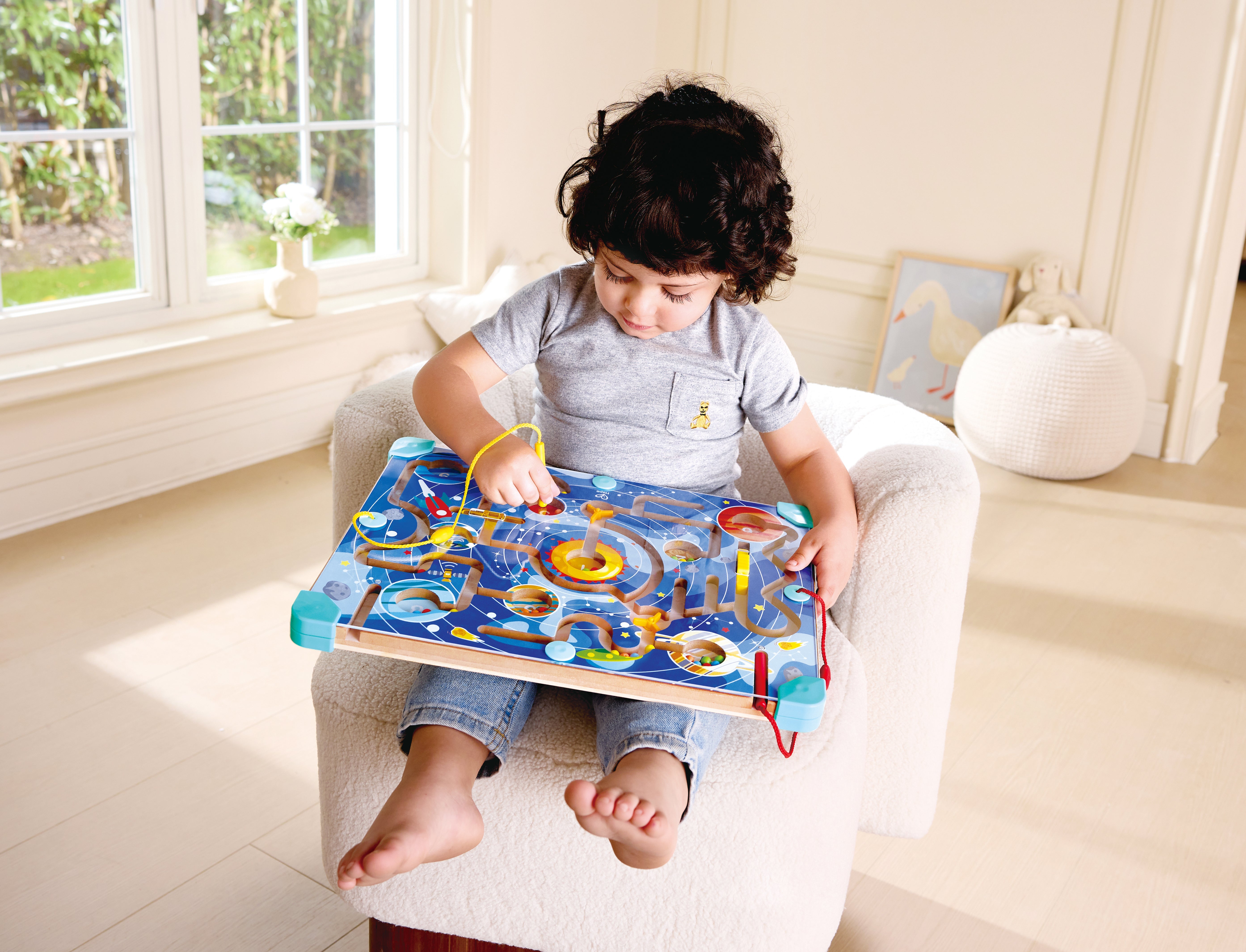 2 IN 1 SPACE MAZE & TANGRAM BOARD