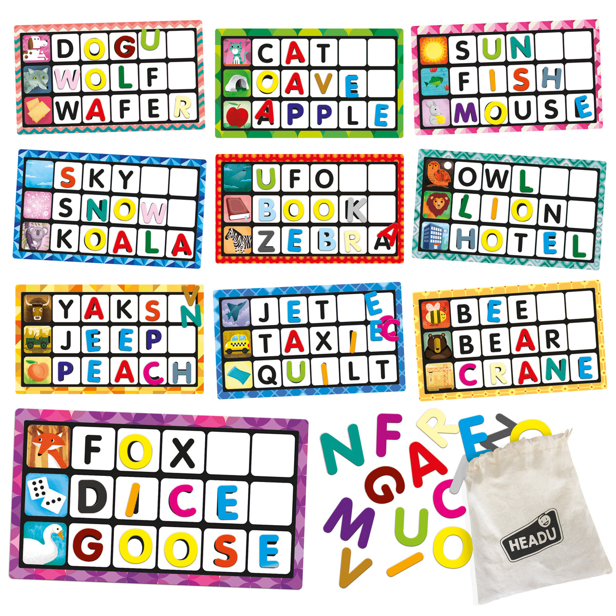 Bingo Letras y Palabras Montessori - Inglés