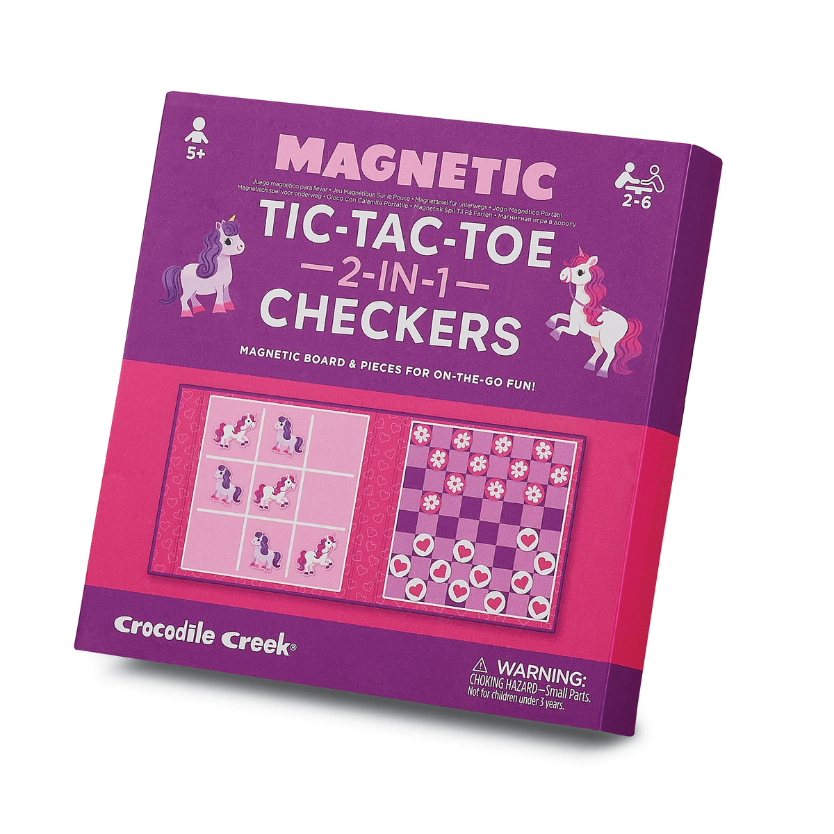 Juego Magnético Unicornios Damas/Tic Tac Toe
