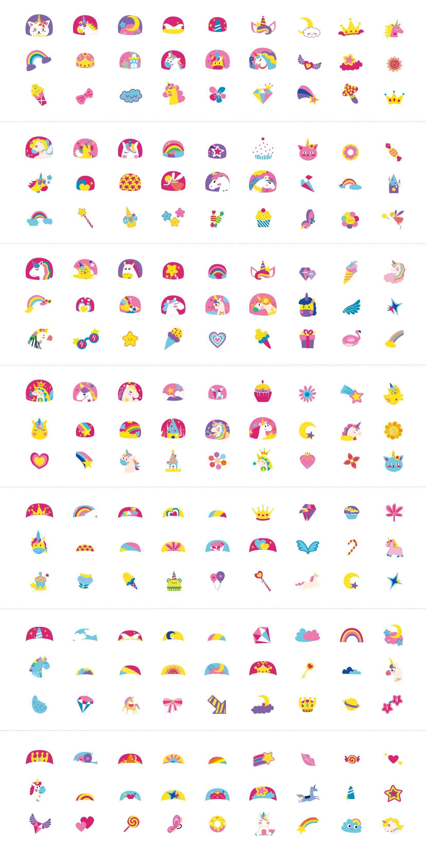 Tatuajes y Stickers Uñas Unicornios
