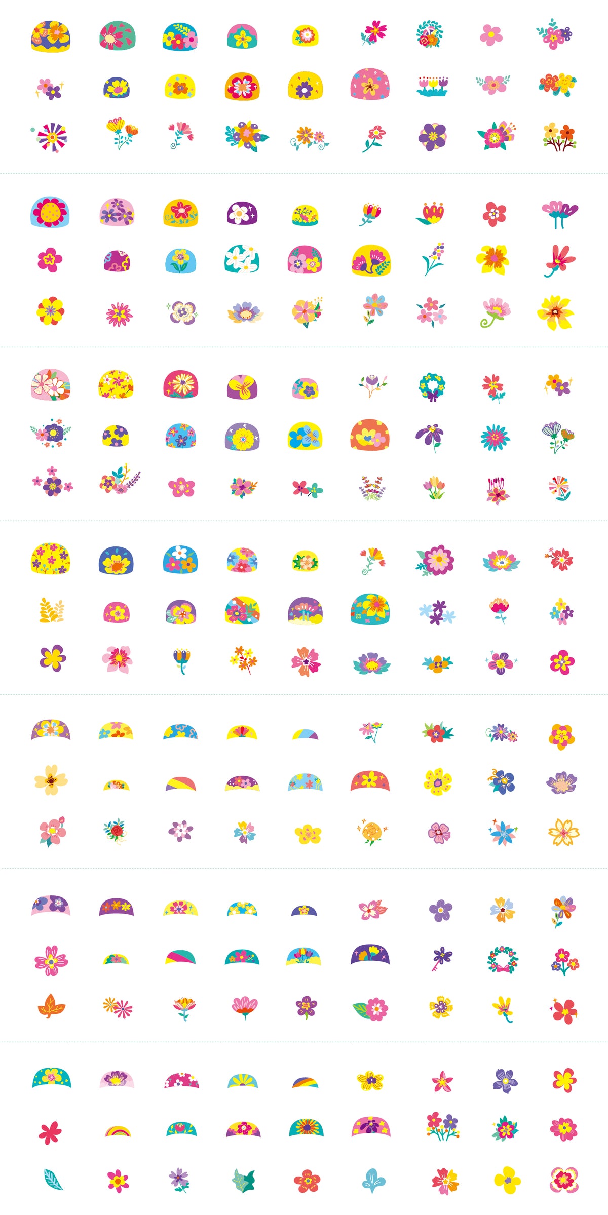 Tatuajes y Stickers Uñas Flores