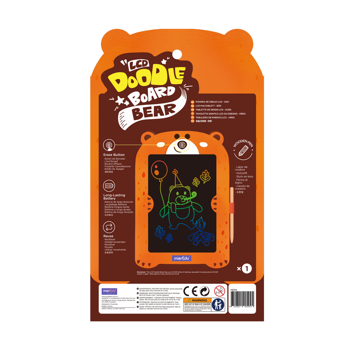 Tablero de Dibujo LCD - Oso 8,5 Pulgadas