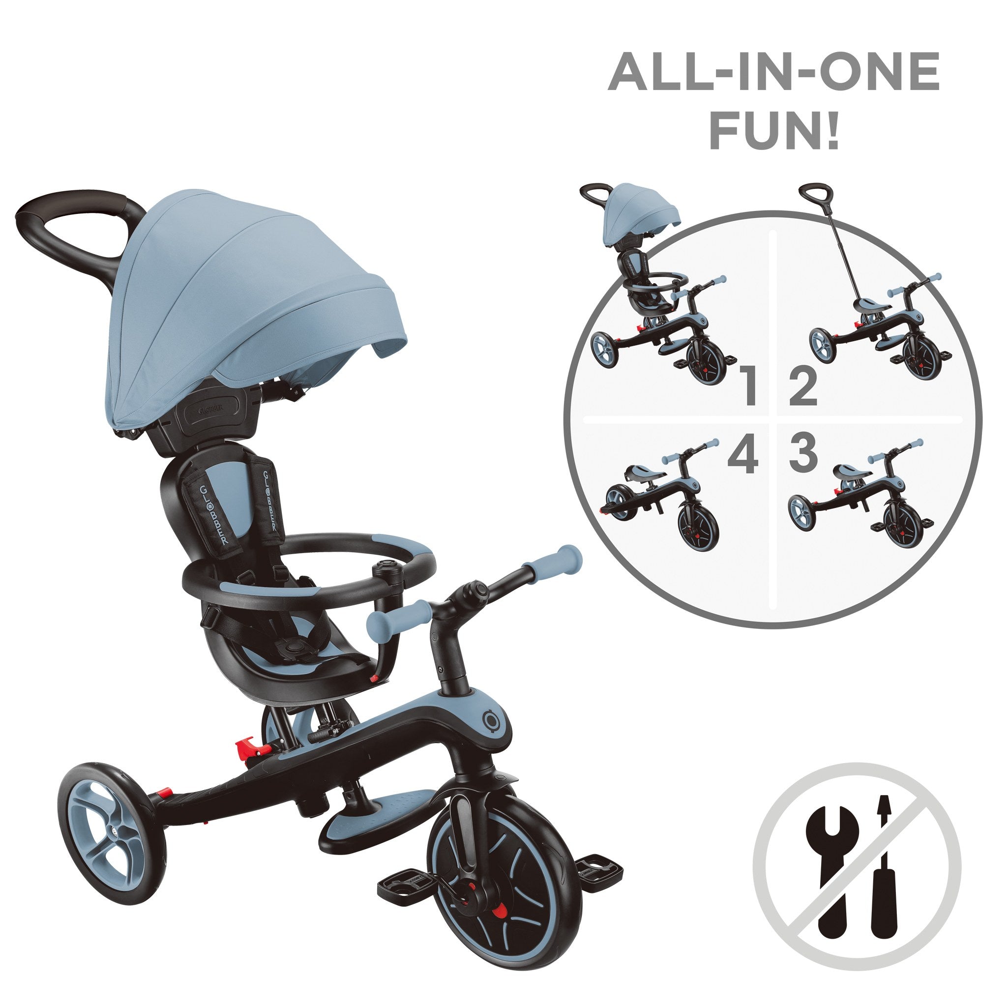 Triciclo Explorer 4 en 1 Azul Ash