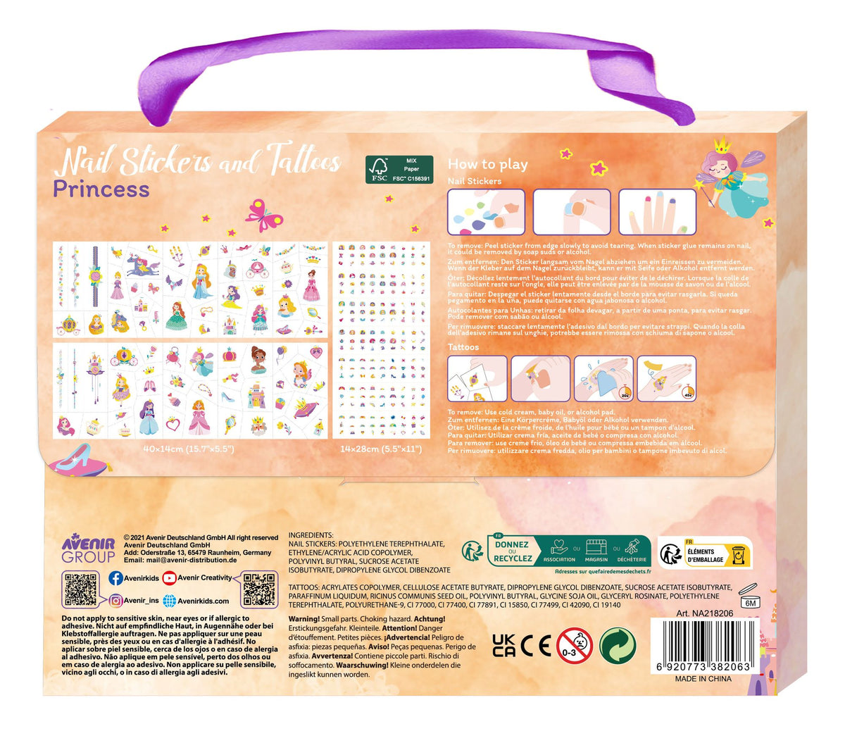 Tatuajes y Stickers Uñas Princesas