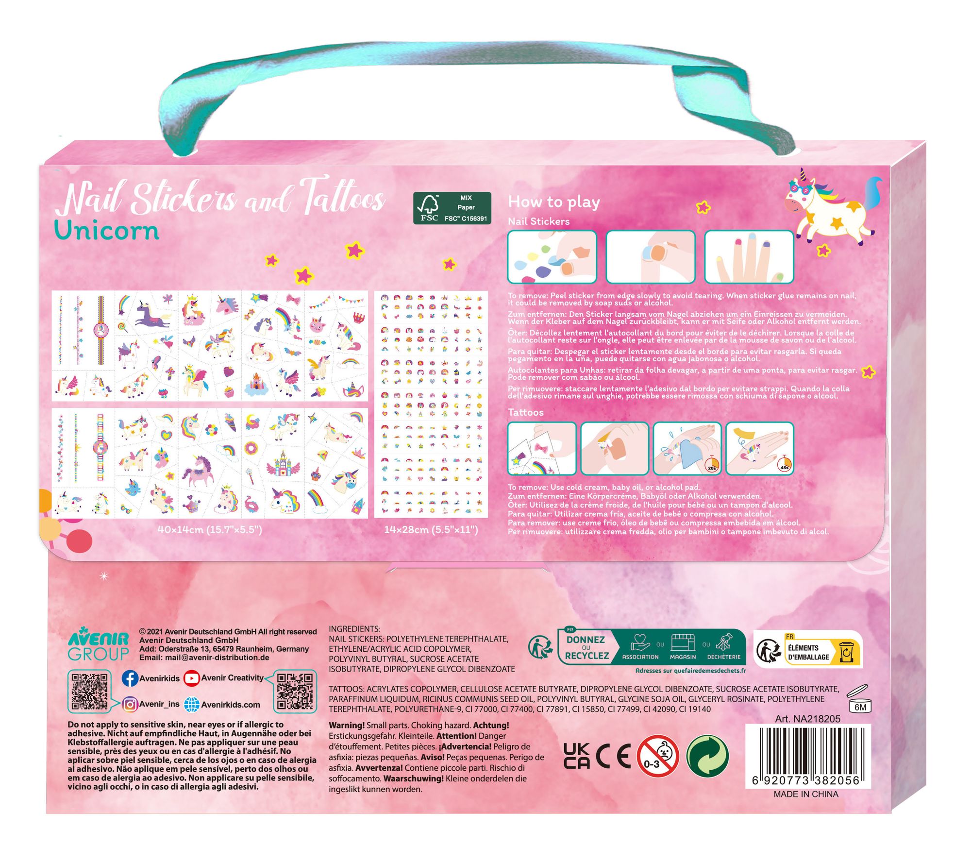 Tatuajes y Stickers Uñas Unicornios