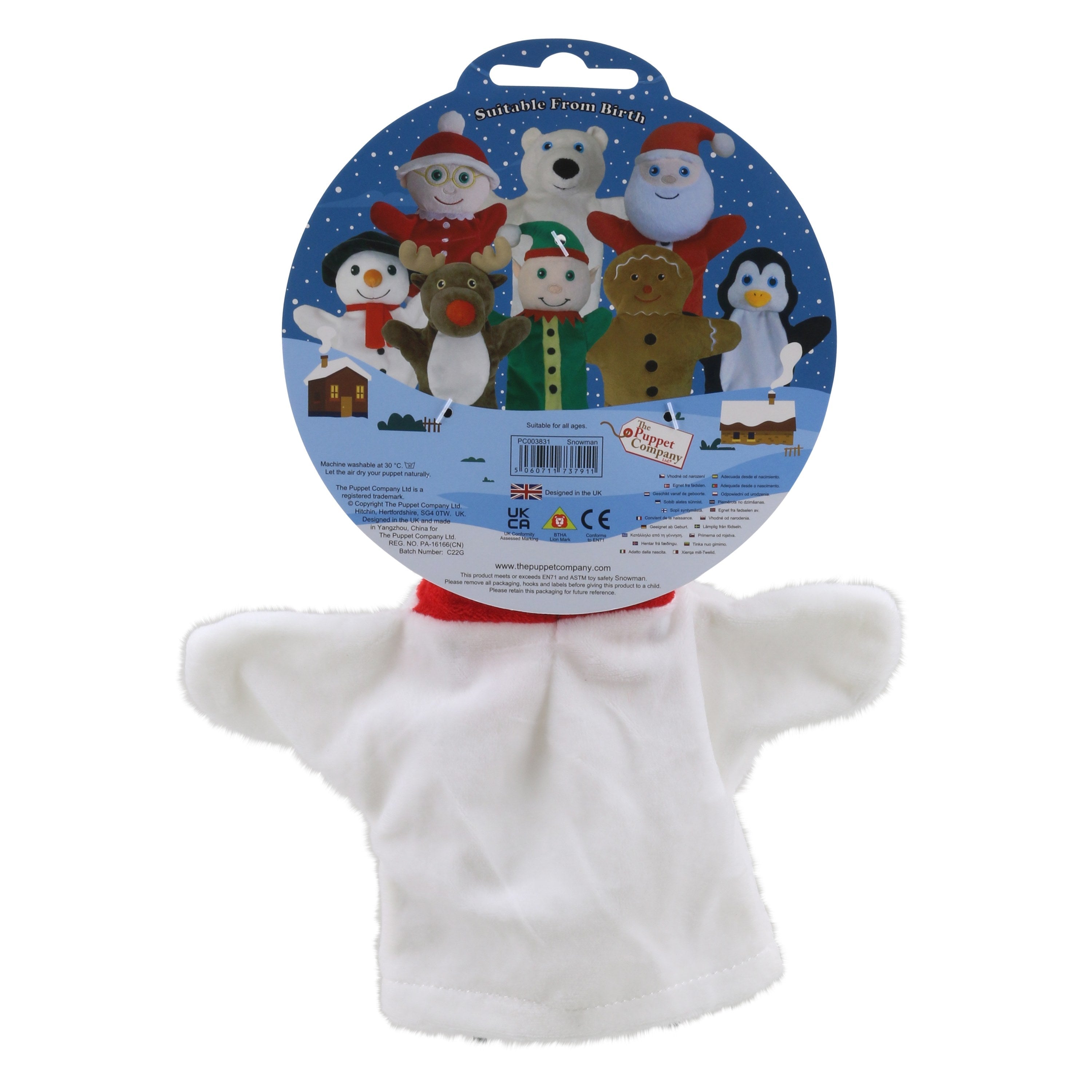 Títere Navidad Muñeco de Nieve