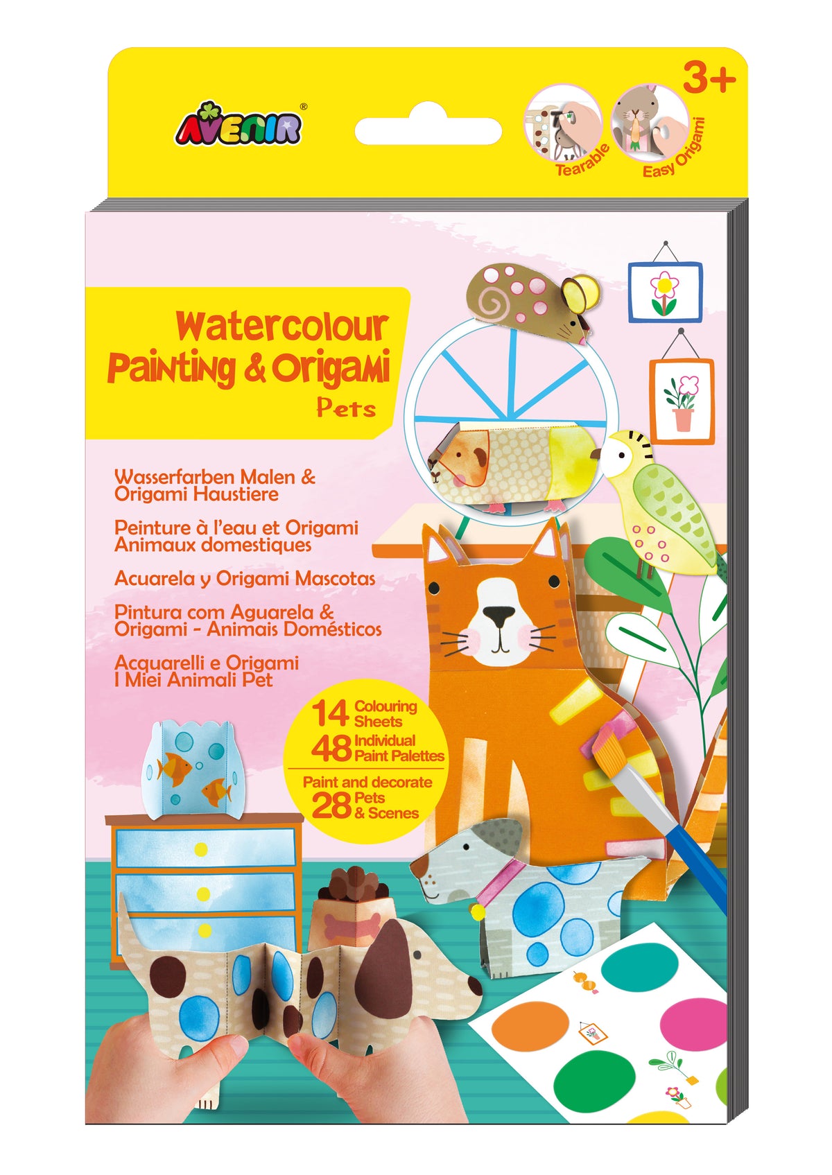 Libro Acuarelas y Origami Mascotas