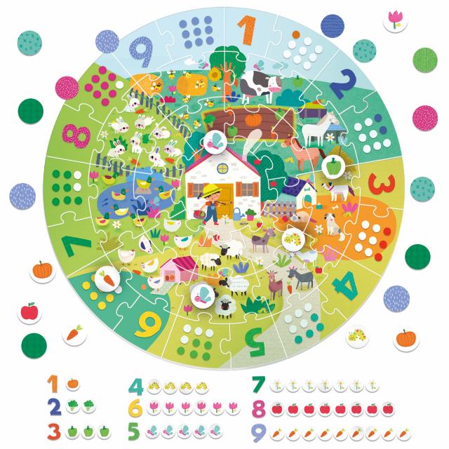 Rompecabezas Circular 37 Piezas Números