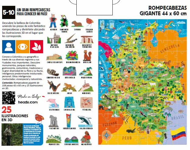 Rompecabezas 108 Piezas Colombia