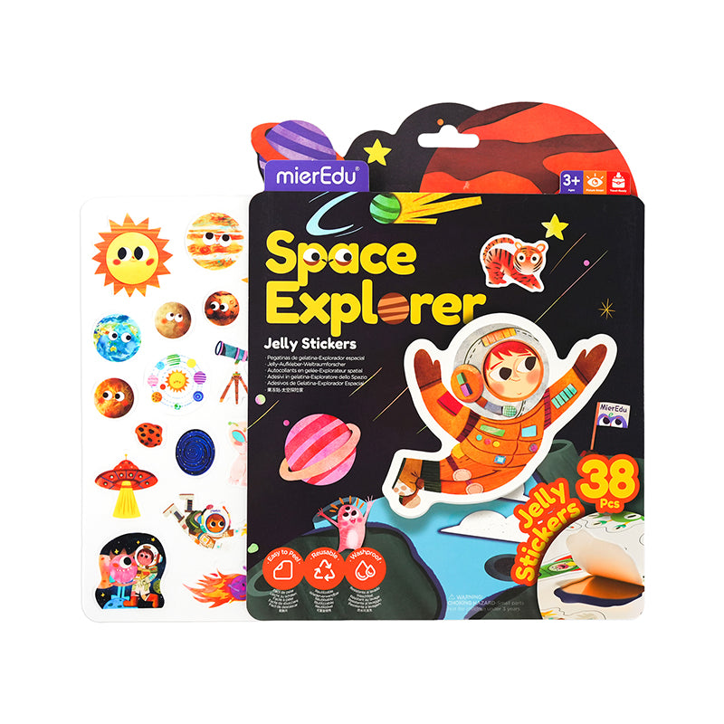 Stickers de Gel Reusables - Explorador Espacial