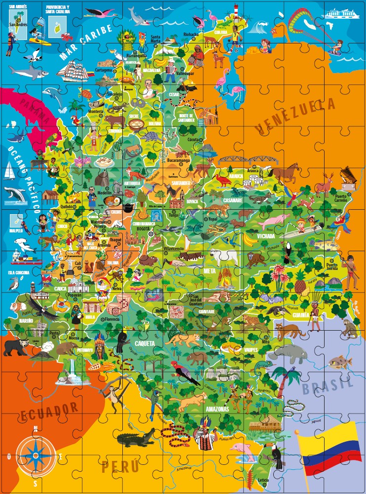 Rompecabezas 108 Piezas Colombia