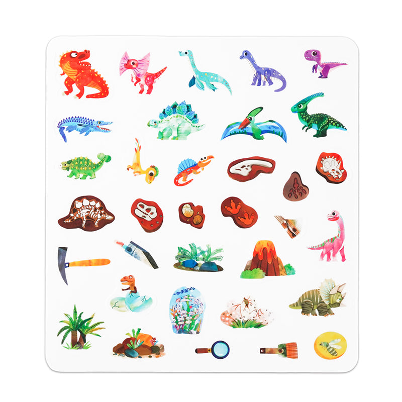 Stickers de Gel Reusables - Tierra de Dinosaurios