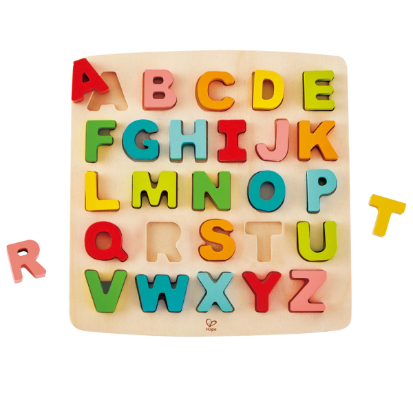 Rompecabezas Madera Letras Colores