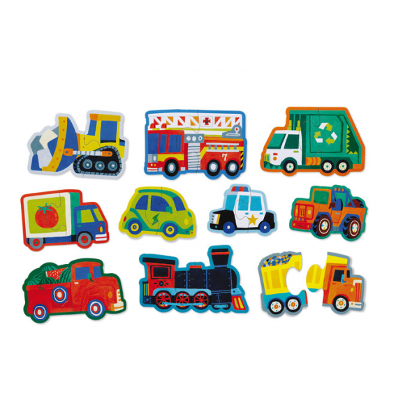 Rompecabezas 2 Piezas Transportes - 10 Pares