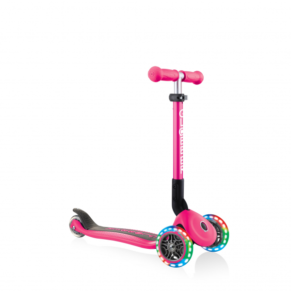 Patineta Junior Luces LED Rosada Neón