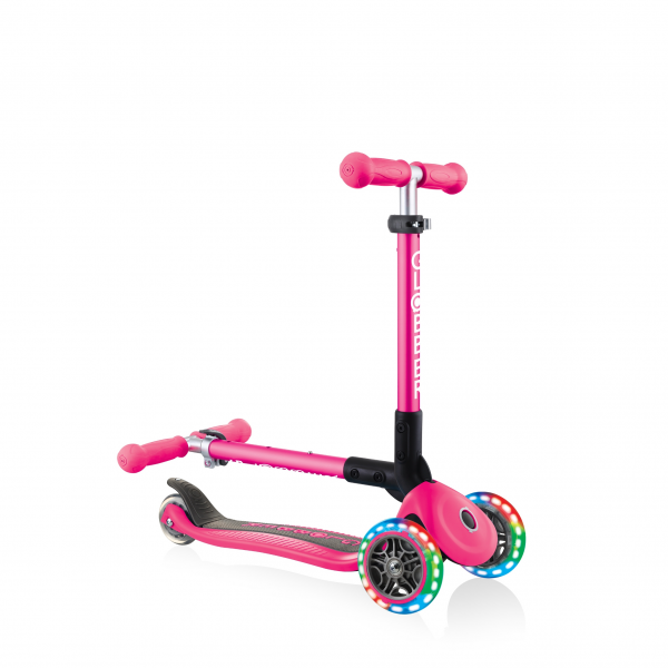 Patineta Junior Luces LED Rosada Neón