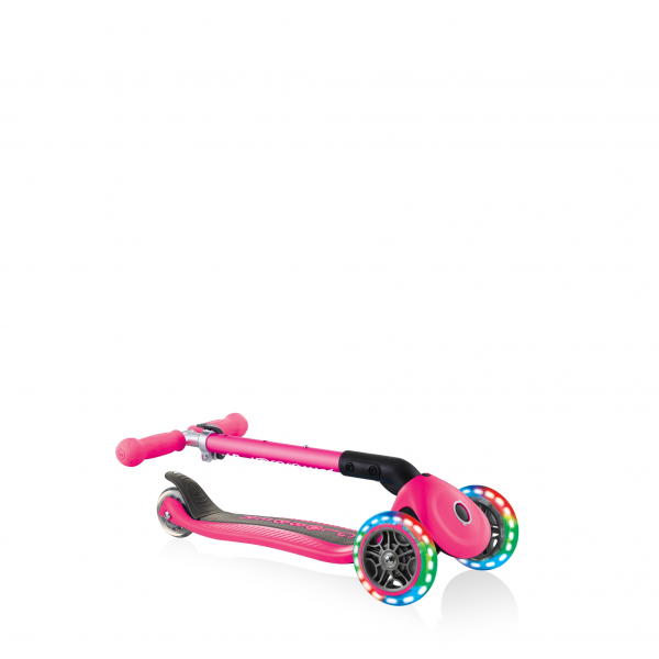 Patineta Junior Luces LED Rosada Neón