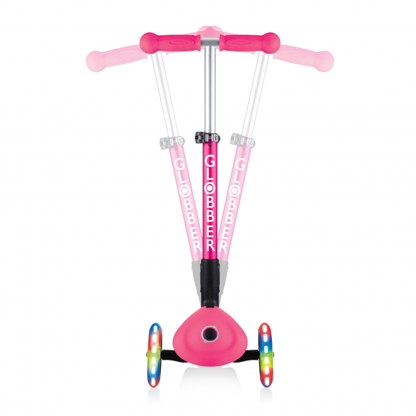 Patineta Junior Luces LED Rosada Neón