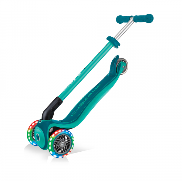 Patineta Primo Plegable Plus Verde - Llantas con luces LED