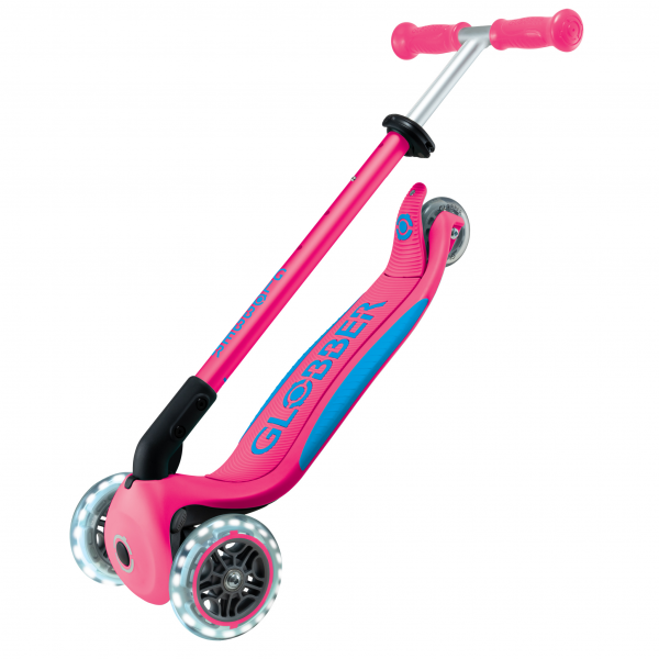 Patineta Primo Plegable Plus Fucsia/Azul - Llantas con luces LED