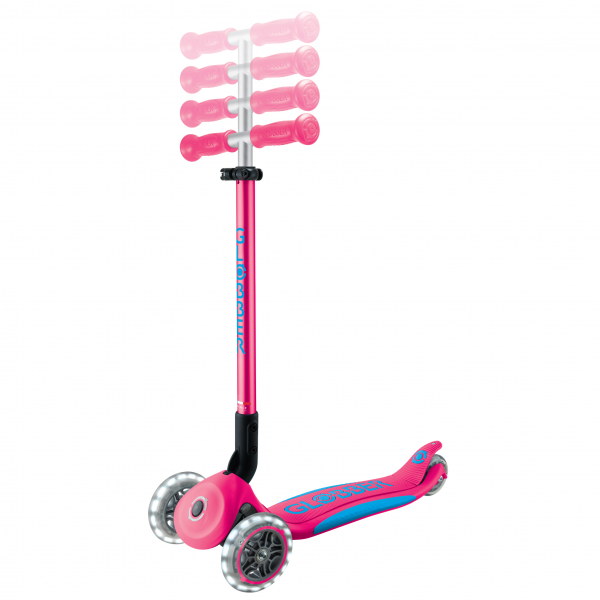 Patineta Primo Plegable Plus Fucsia/Azul - Llantas con luces LED