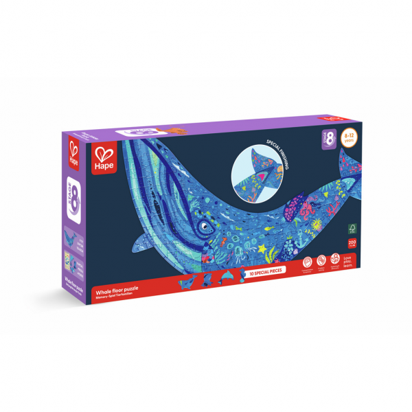 Rompecabezas de Suelo Brillante de Ballena - 200 pzs