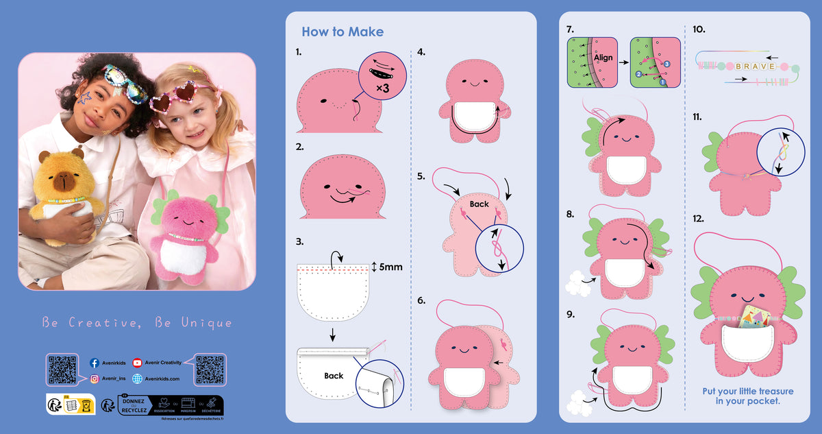 Muñeco para Coser - Axolote