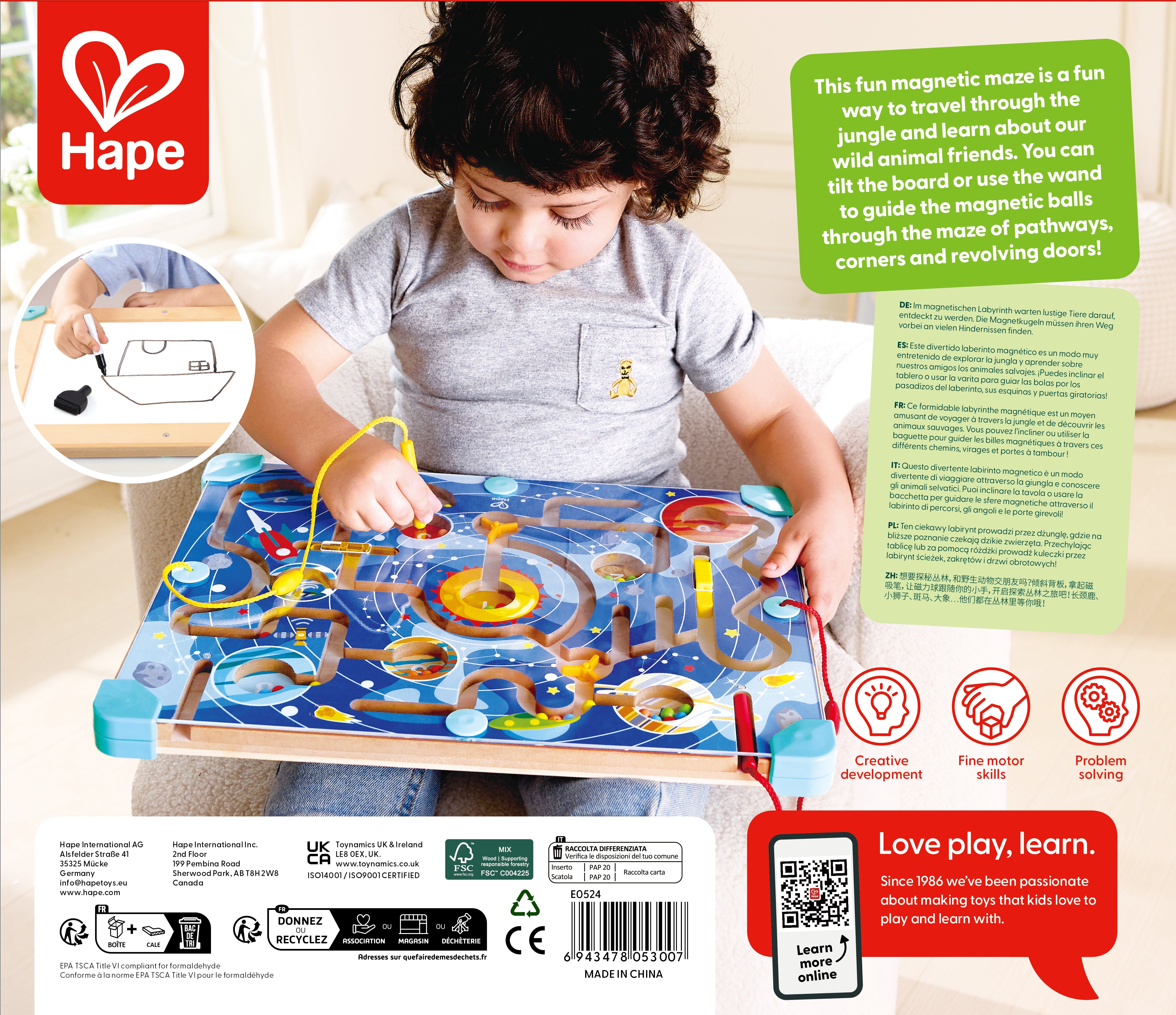 2 IN 1 SPACE MAZE & TANGRAM BOARD