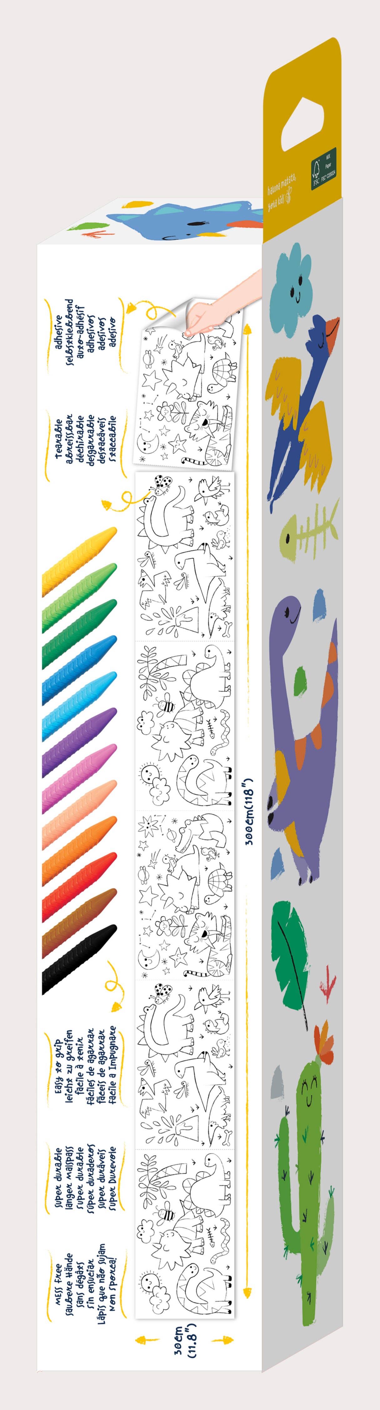 Rollo para Colorear Dino