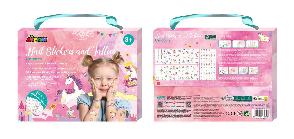 Tatuajes y Stickers Uñas Unicornios