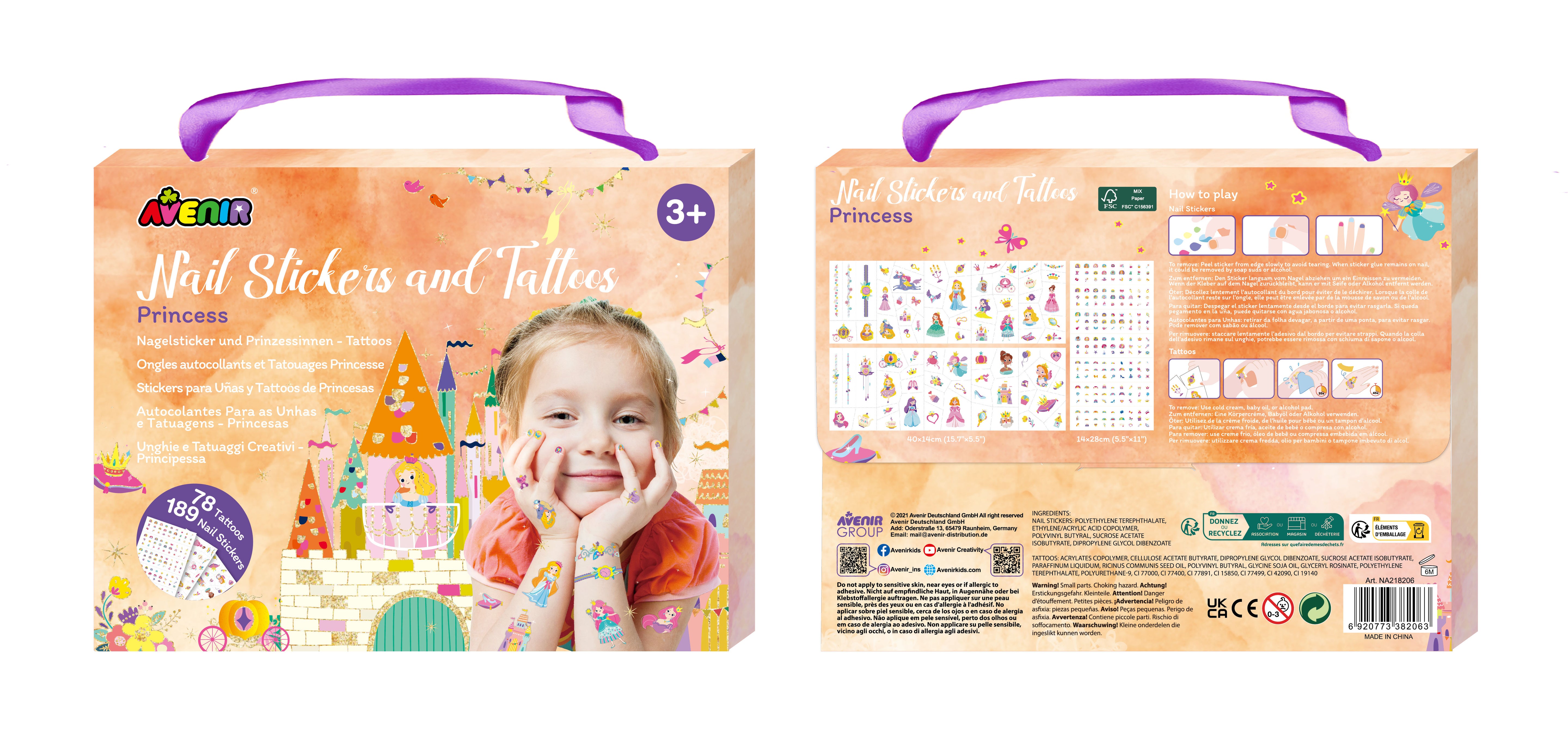 Tatuajes y Stickers Uñas Princesas
