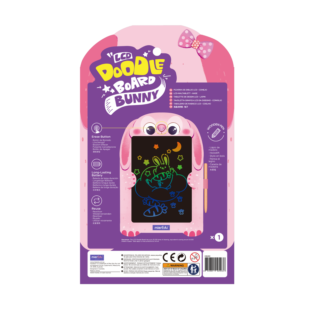 Tablero de Dibujo LCD - Conejito 8,5 Pulgadas