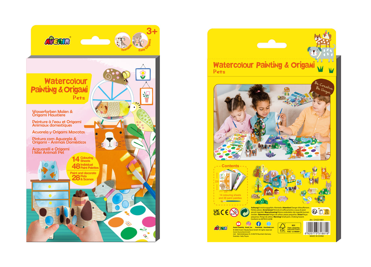 Libro Acuarelas y Origami Mascotas