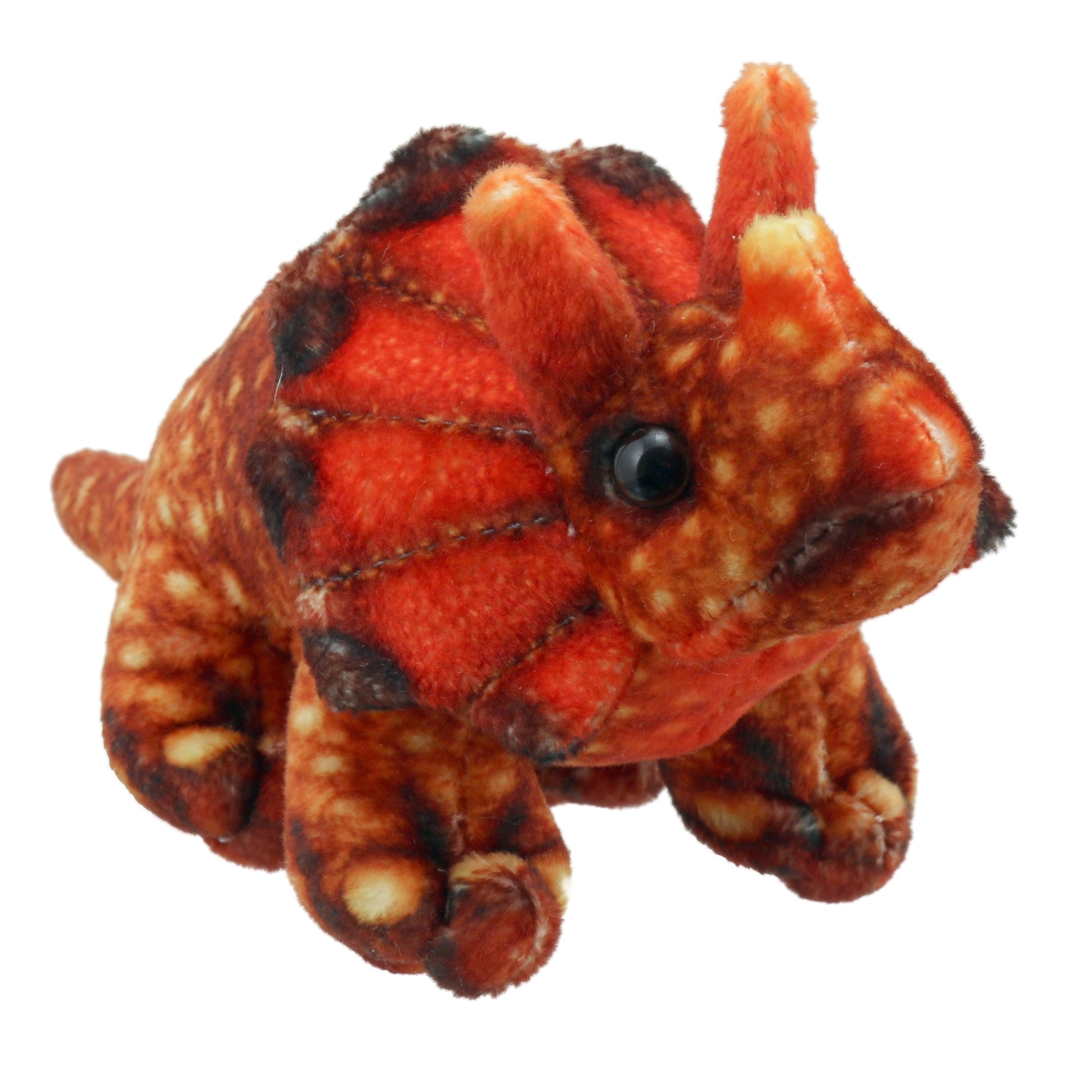 Títere Dedo Triceratops naranja