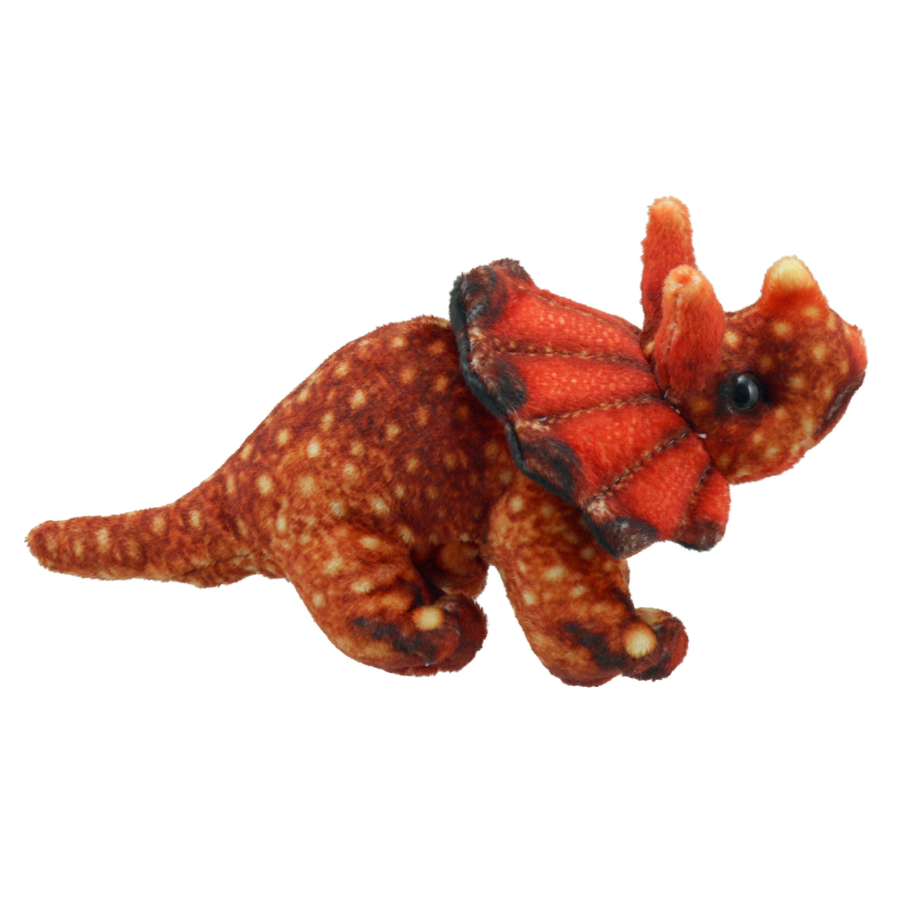 Títere Dedo Triceratops naranja