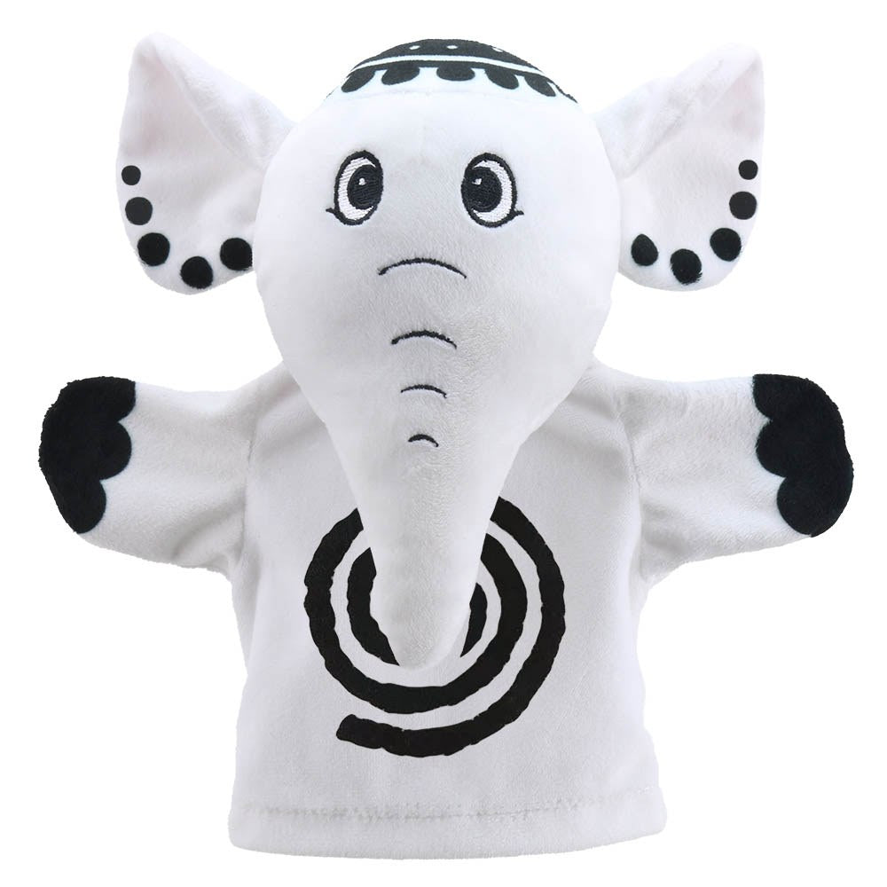 Títere Bebé Blanco y Negro - Elefante